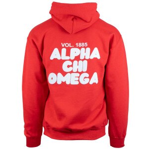 alpha chi omega unisex red hoodie sweatshirt